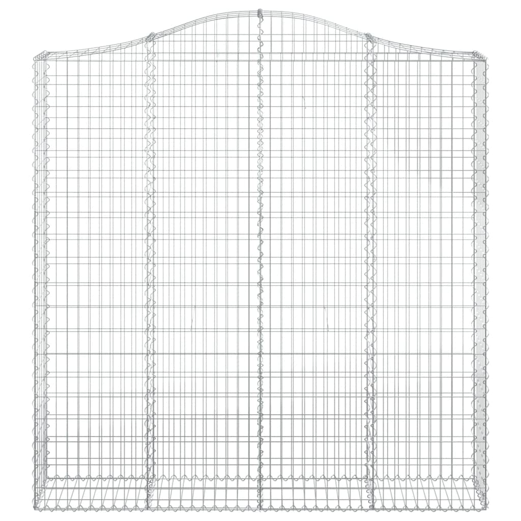 Barrière gabion arqué 200x30 cm insonorisante en fer galvanisé de jardin