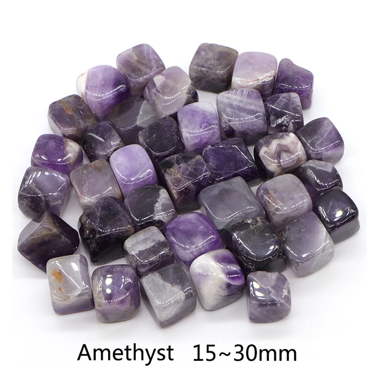 Amethyst Rohstein Natürliche Amethyst Quarzkristalle und Heilsteine Trommelbecher Mineral-Spexte Edelsteine Home Aquarium Dekoration (Color : Amethyst-M, Item Diameter : 500g)