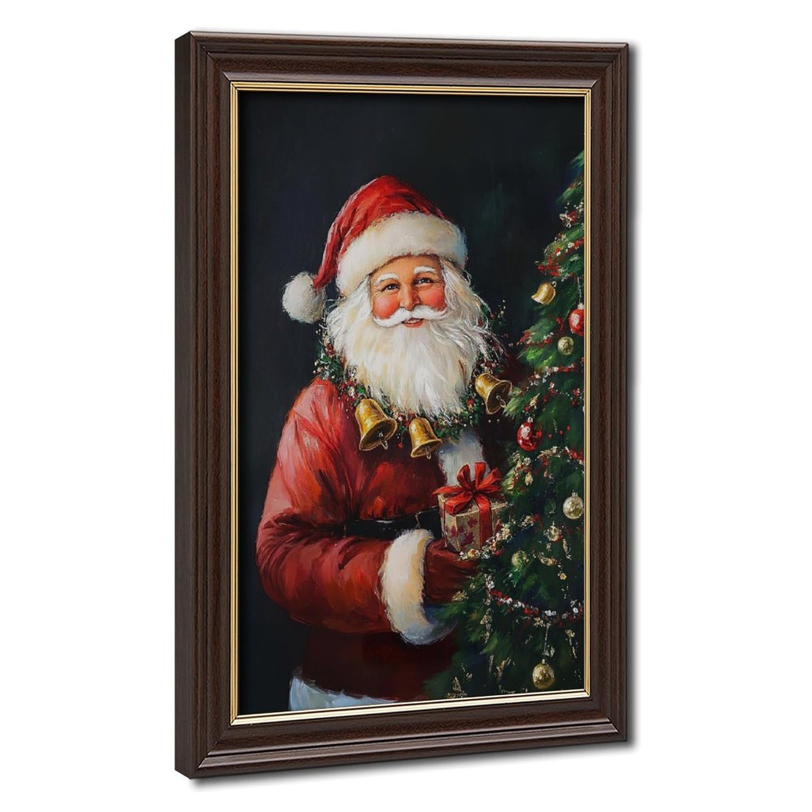 Bareronor Vintage Santa Claus Canvas Poster for Office Decor Gift