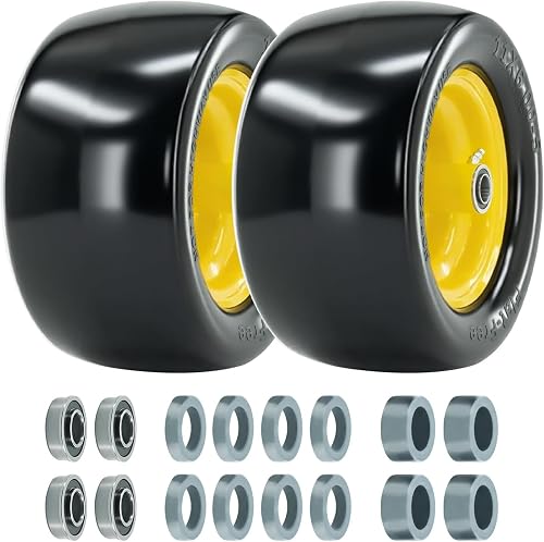 11x6.00-5 Flat Free Tire, Zero Turn Mowers, 3/4" & 5/8" Bearings, Yellow