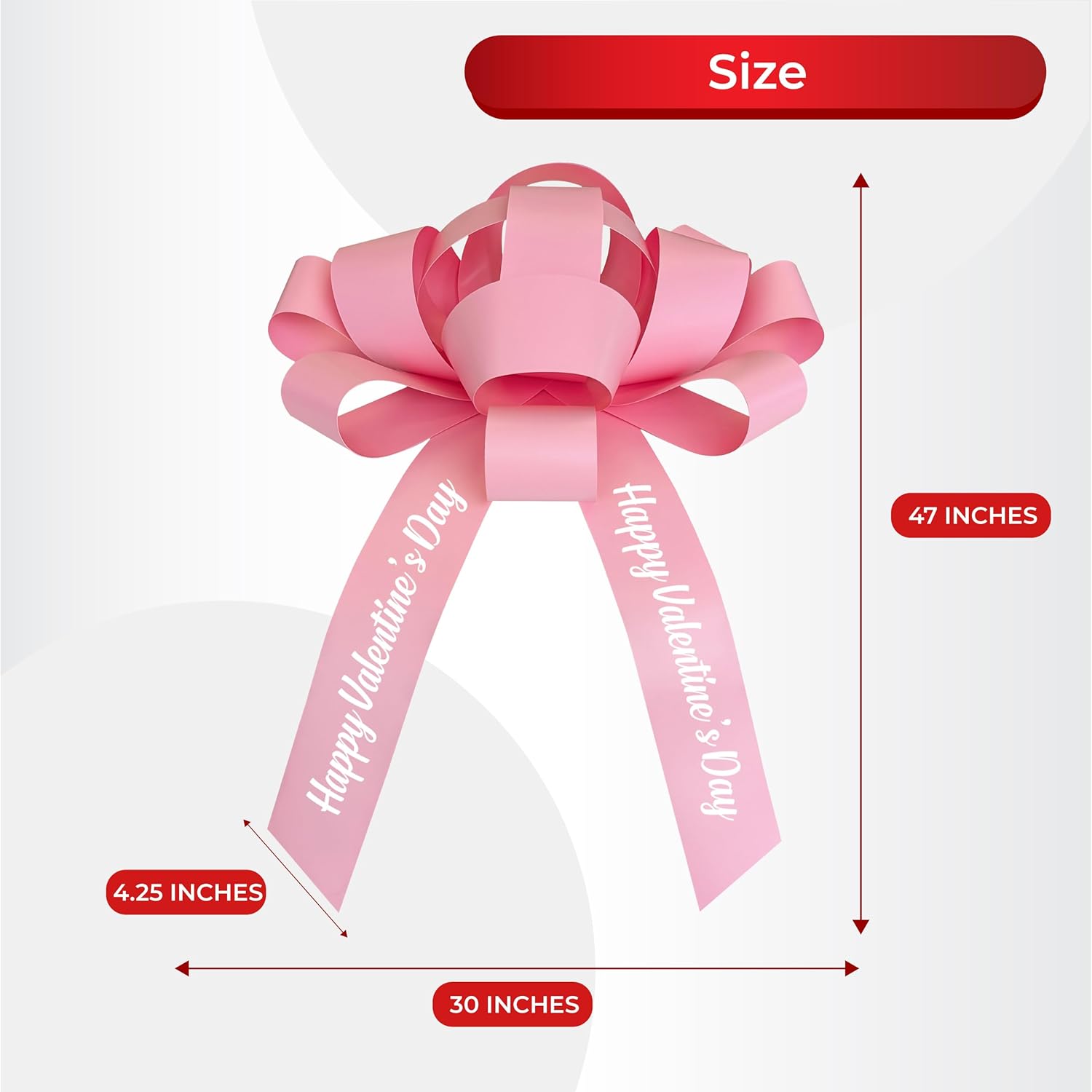 CarBowz Big Valentines Day Car Bow, Giant Bow, Non Scratch Magnet, Weather Resistant Vinyl, Fully Assembled (Pink)