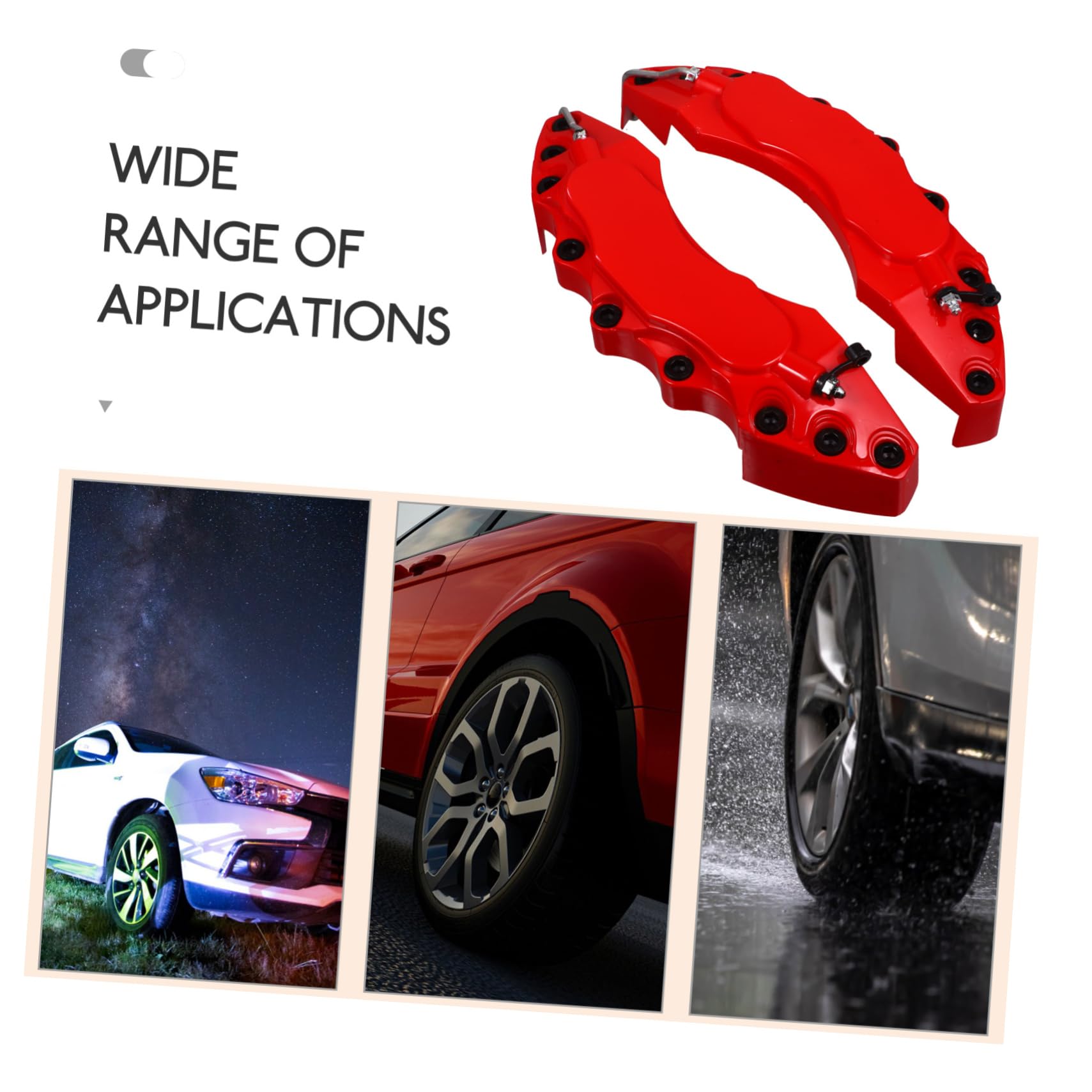 Copripinza Freno Auto 1 Paio ABS Rosso per Decorazione