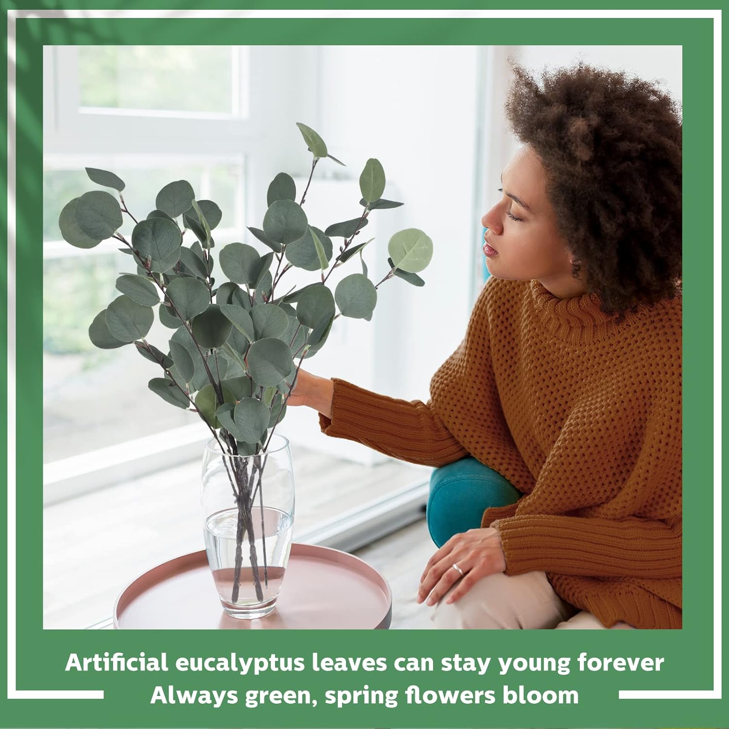 20 Pcs Artificial Eucalyptus Stems Fake Bulk Eucalyptus Faux Greenery Silver Dollar Leaves 23.6 Inches Silver Dollar Fake Plant Decor Silk Branches Artificial Greenery Branches Plant for Wedding Decor