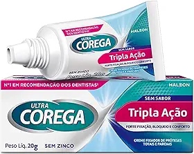 Corega Ultra Creme Fixador de Dentadura e Próteses, Sem Sabor, Forte Fixação por até 12h, 19g