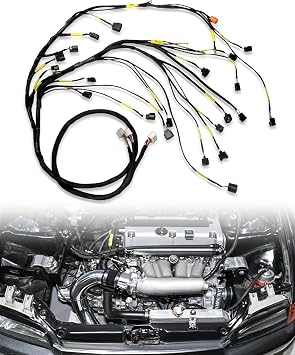 K20 K24 K-Series Tucked Engine Wiring Harness Compatible with 2002-2004 RSX Type S/Base 2001-2005 Civic Si K-Swap Integra CRX EK EG EP3 Type S/K24 Swap Replaces 500167639