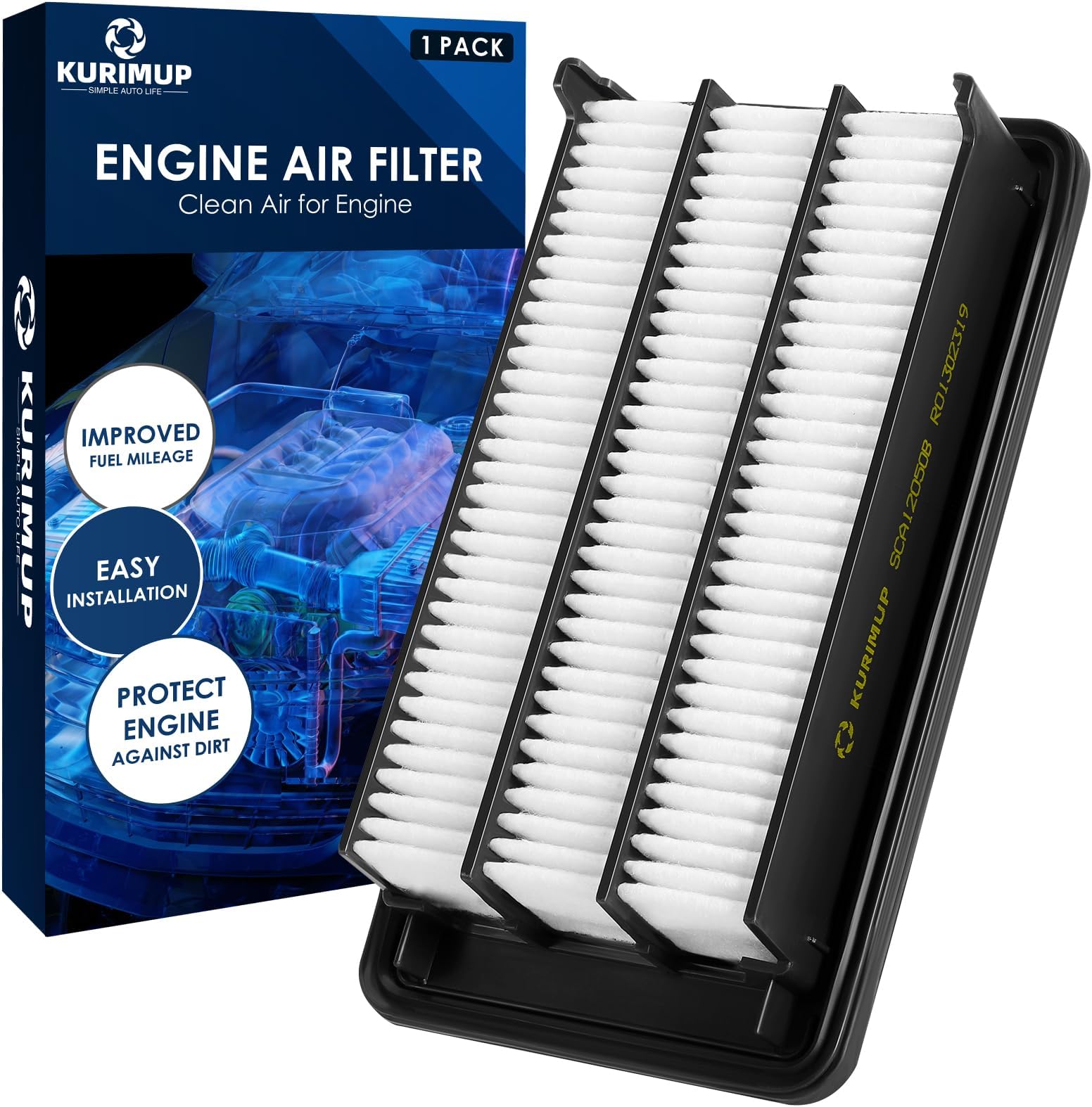 CA12050 Replacement Engine Air Filter, Efficient Filtration Offers 99% Air Purification, Fit for Honda Civic 1.5L L4(2016~2021), CR-V 1.5L L4 (2017-2021), TURBOCHARGED ONLY.