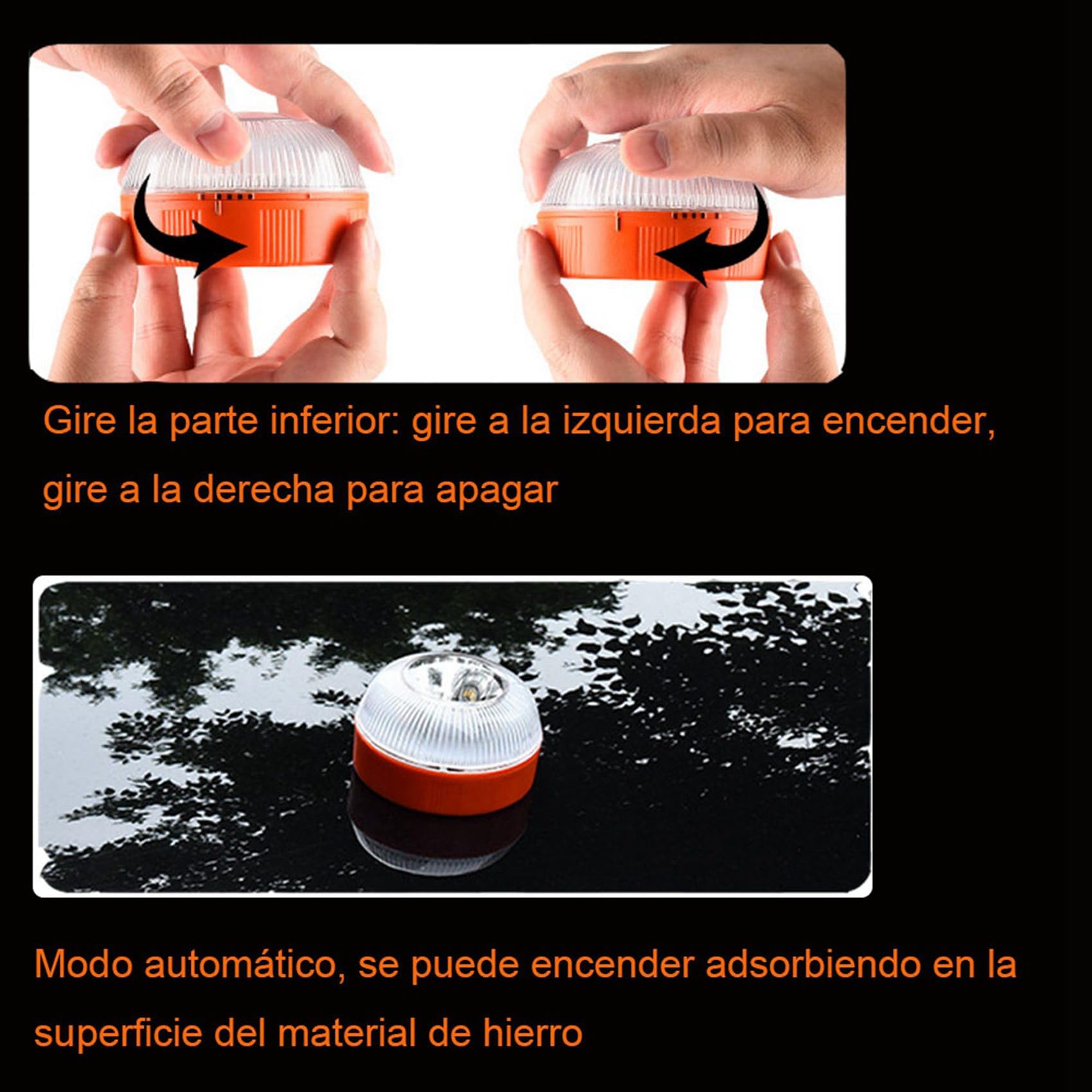 5X Luz de Emergencia para Coche V16, Luz de Baliza de Emergencia Recargable por USB, Luz de Advertencia Intermitente de Carretera LED para Coche, Camión Marino