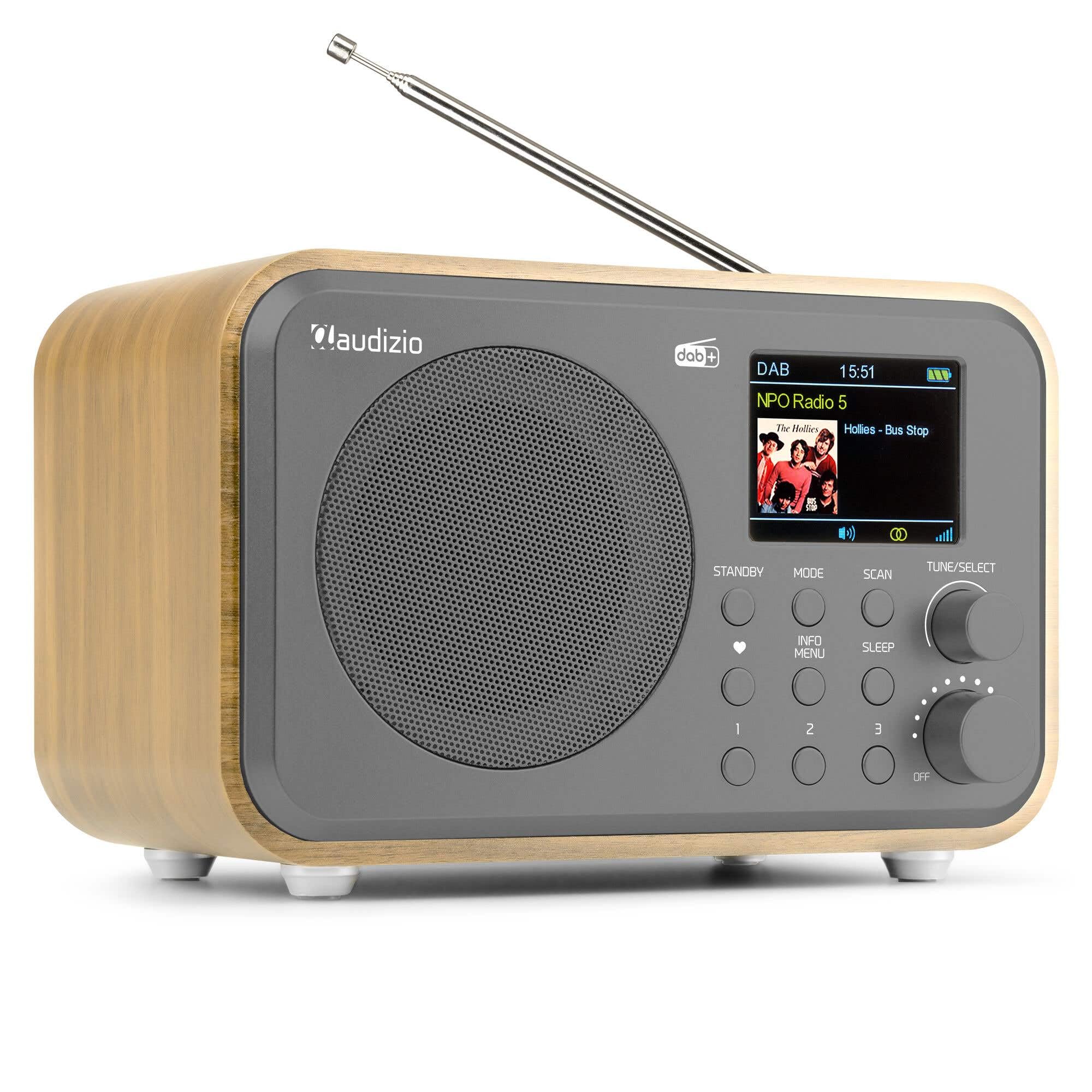 Audizio Milan Radio Dab+ FM Portatile Bluetooth Batteria Incorporata Bambù | Ascolto radio Nomade in DAB+ e FM, connessione Bluetooth, batteria integrata, uso domestico e facile da spostare
