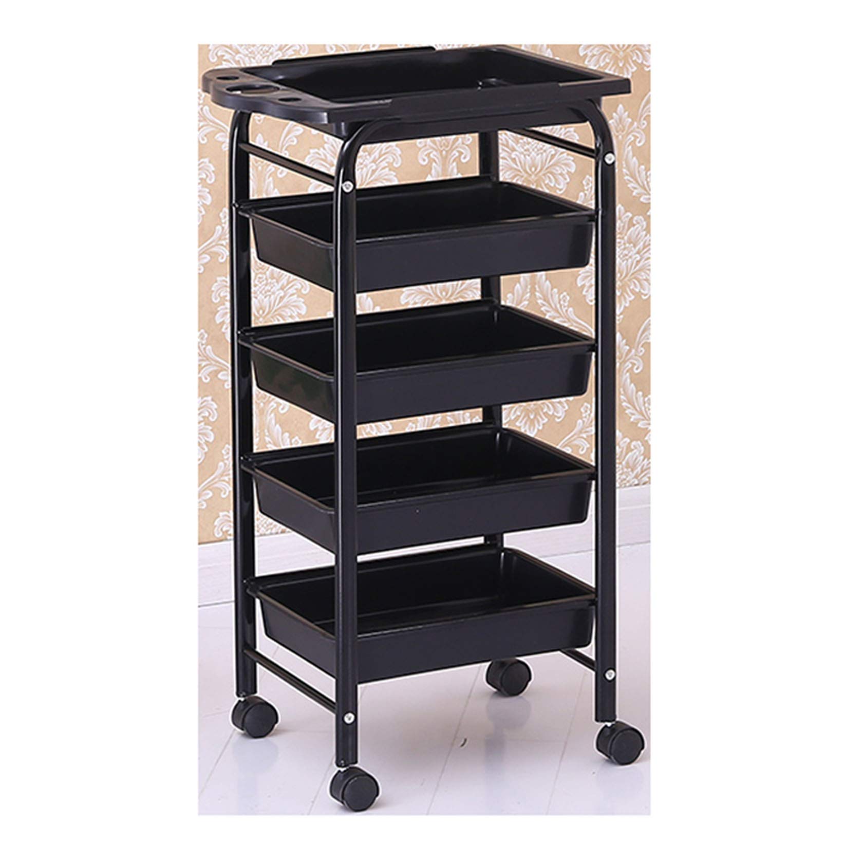 asdchZen Hairdressing Cart With 5 Tiers For Salon Hairdresser Barber Beauty Storage Trolley With Hairdressing Tools Professional Hair Stylist Organizer Cart,A,A
