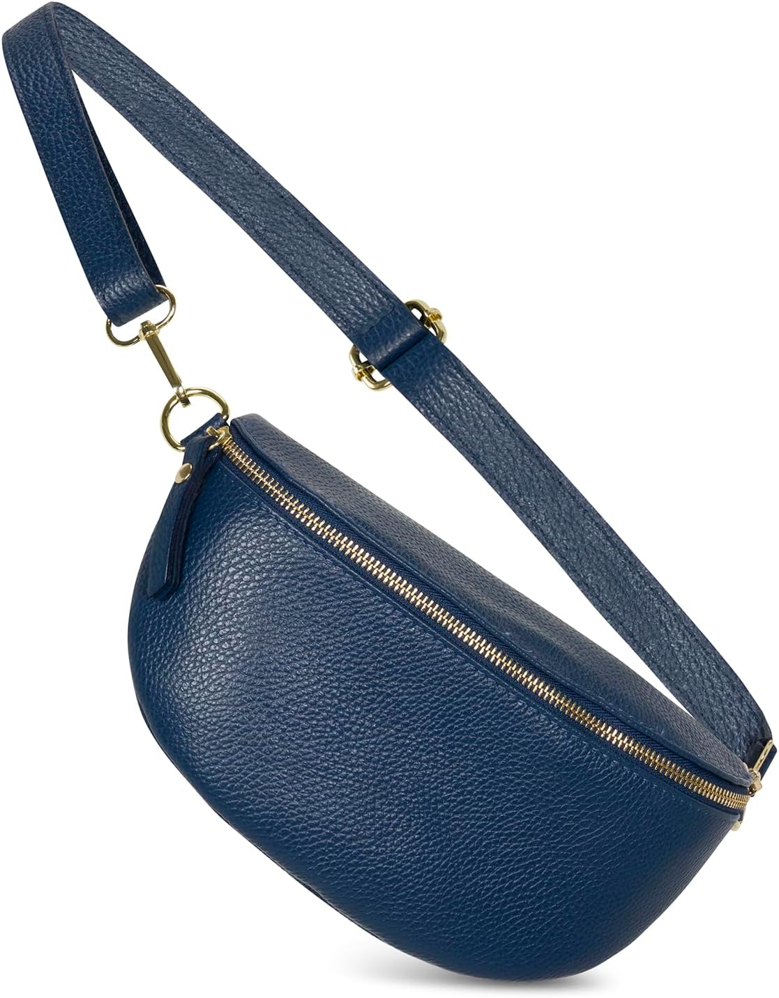 IDALIA Crossbody Bag - Genuine Leather - Fanny Pack - Shoulder Sling Bag - Made in Italy, Sold in U.S. by Idalia (Icy Blue, Large)