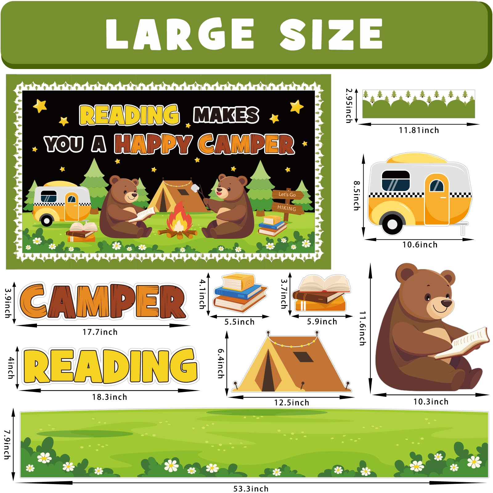 Summer Adventures Pinnwand-Set Für Klassenzimmer – Mit Buchstaben, Bäumen, Schildern & Bordüren