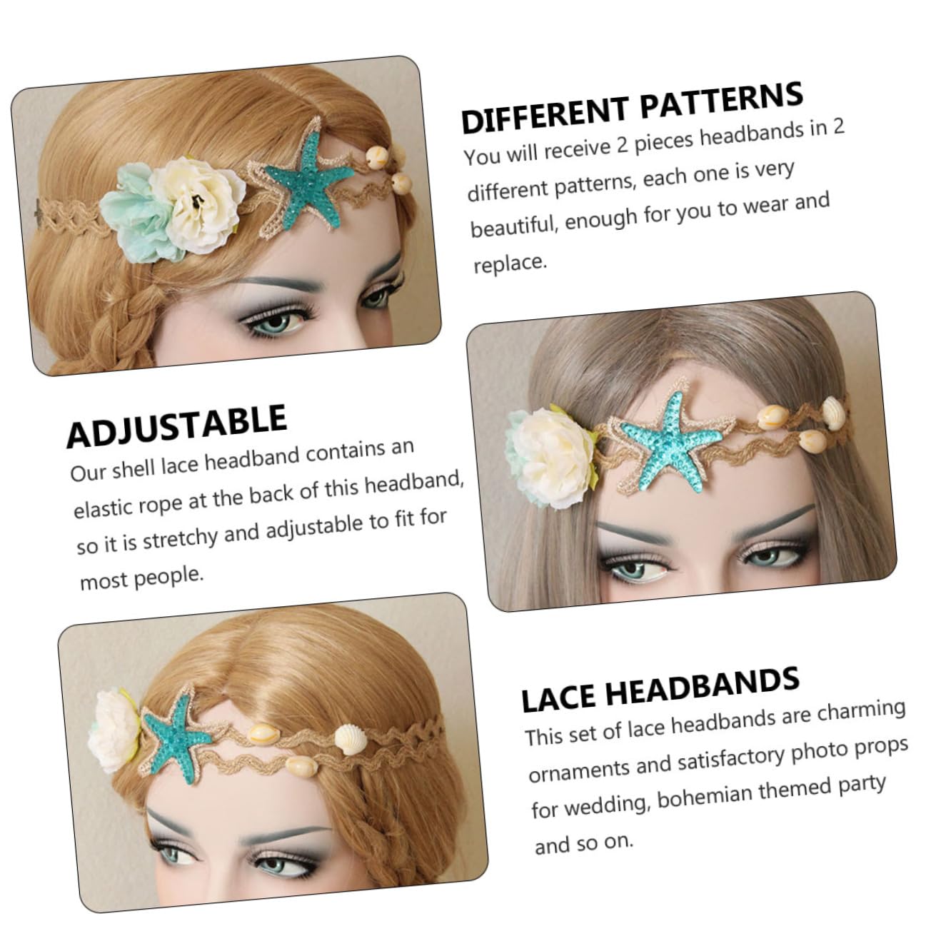 DOITOOL 6pezzi Fascia Elasticizzata Look Estivi Accessorio Versatile Per Cerimonie e Al