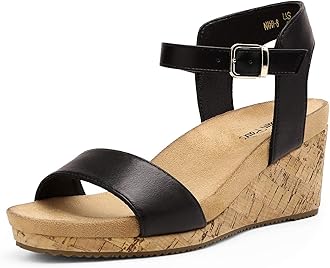 DREAM PAIRSWomen's Open Toe Buckle Ankle Strap Platform Wedge Sandals Women 2025