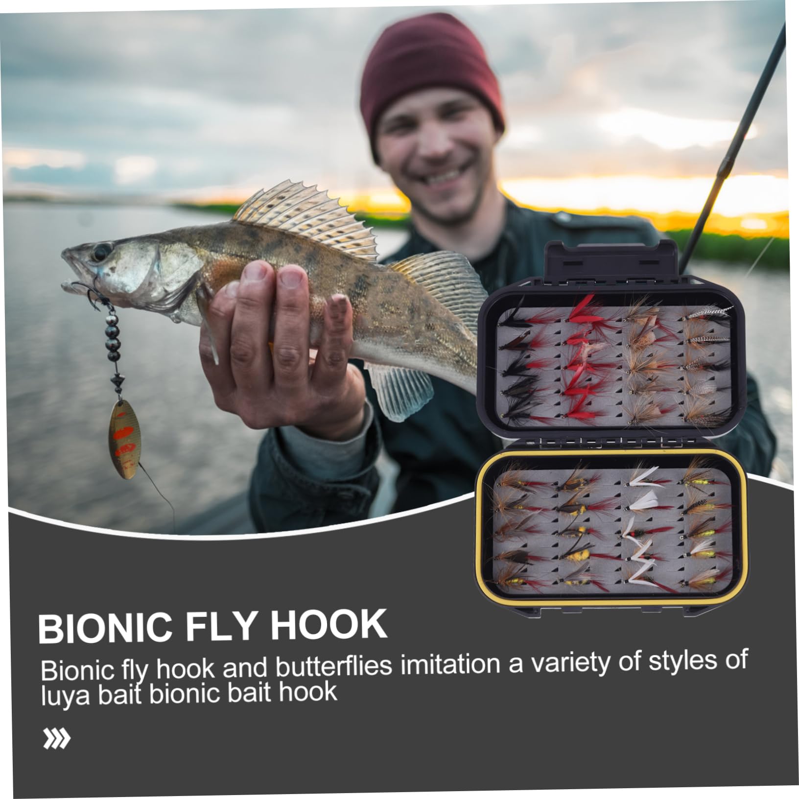 Amo da Pesca Artificiale Bionico 40 Pezzi in Abs Metallo | Piume, Colori Vividi e Aspetto Realistico, per Acqua Dolci e Salate, per Pescatori Esperti