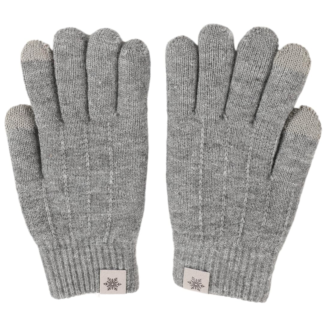 YISENJEE Mens Winter Thermal Gloves Men'S Winter Extra Large Cold-Proof Plush Flannel Touchscreen Knitted Invisible Striped Warm Gloves - Gray