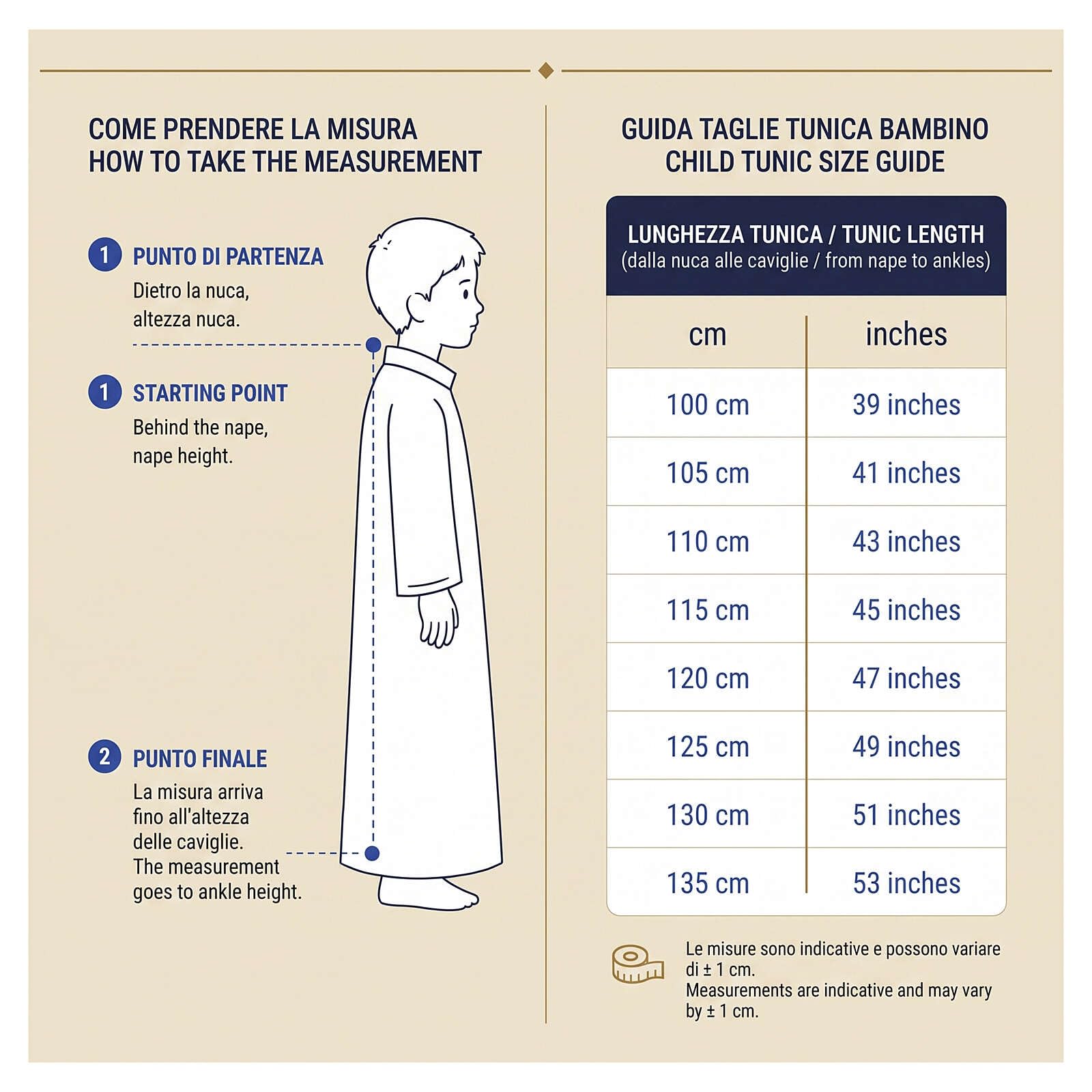 Holyart Stroje do Pierwszej Komunii: Alba komunijna unisex szkaplerz złote brzegi, 130 cm (51 inc.)