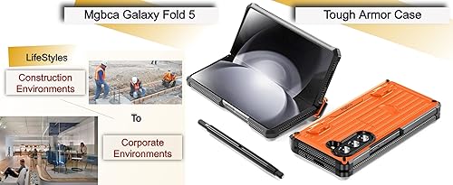 Miniatura 9 de Armor - Funda de lujo para Samsung Galaxy Z Fold 5 a prueba de golpes, funda de doble capa, soporte interior de funda para S Pen, protector de