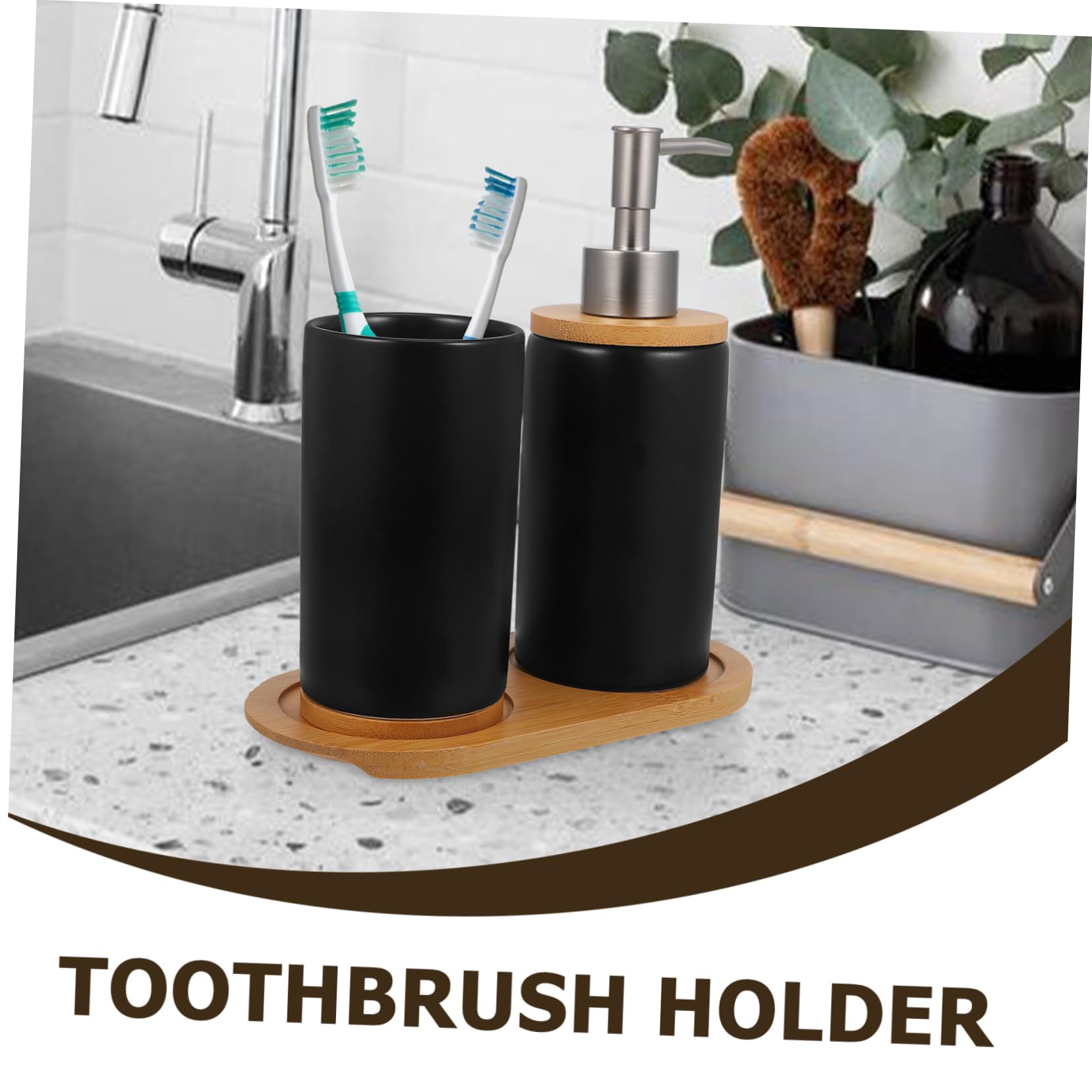 Hemobllo Taza de Lavado de Cerámica Soporte para Cepillo de Dientes Recipiente para Loción Accesorios para Baño de Baño Vaso para Enjuague Bucal