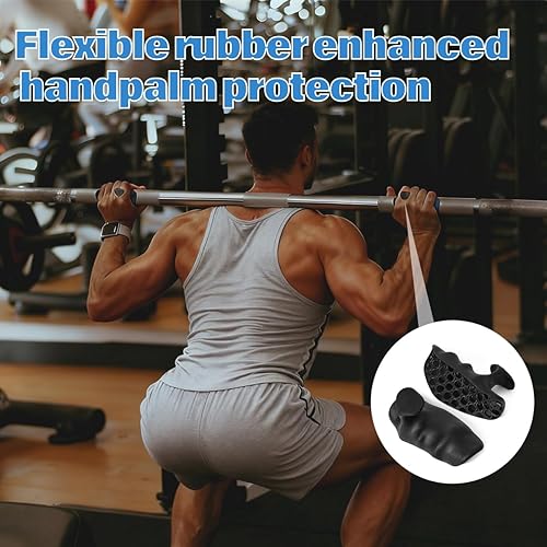 Miniatura 6 de Agarres de entrenamiento antideslizantes, protección de manos cruzadas, guantes protectores de manos de goma ergonómicos para levantamiento de