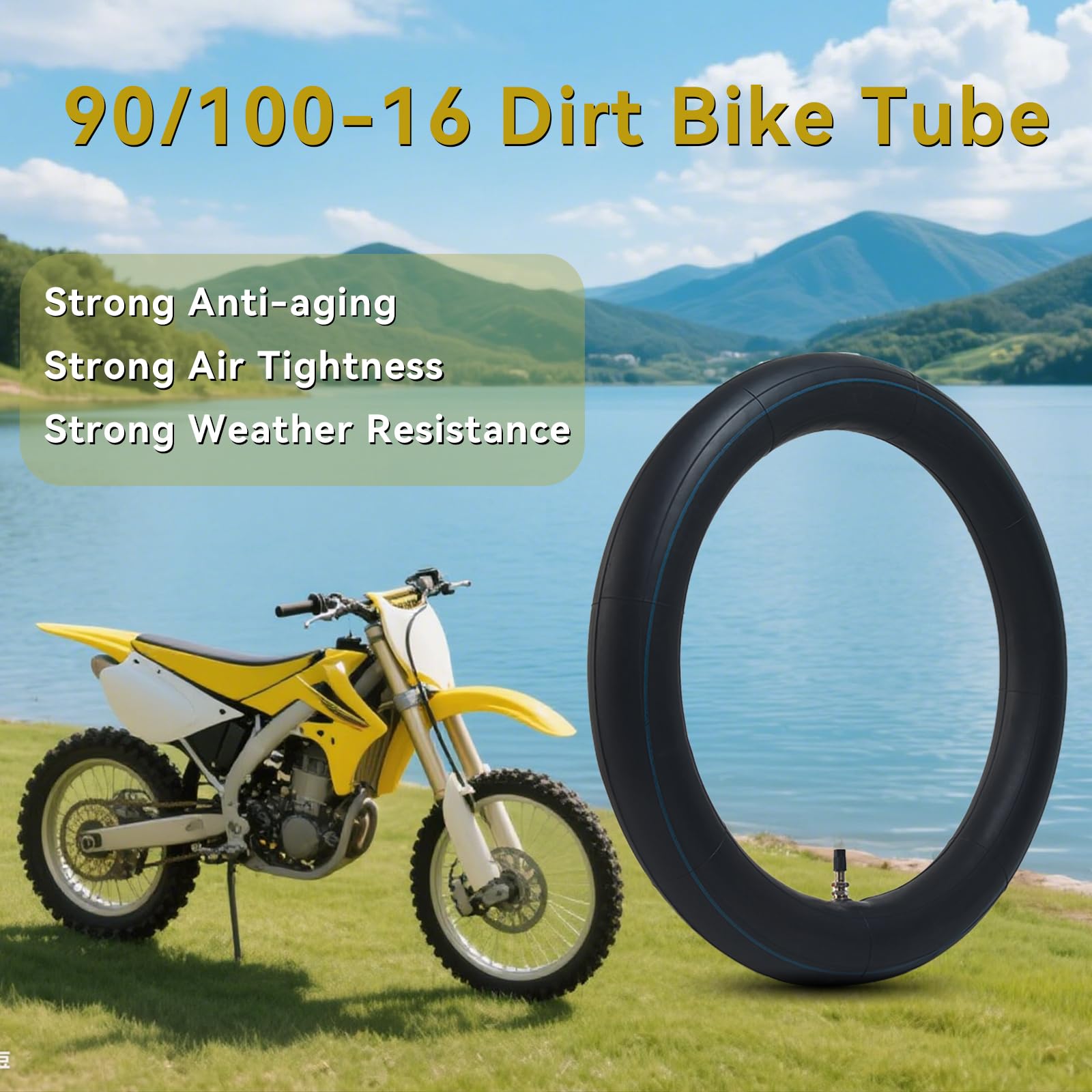 2 Stück 90/100-16 Dirt Bike Schlauch 3.00-16 Schlauch mit geradem TR4-Ventilschaft