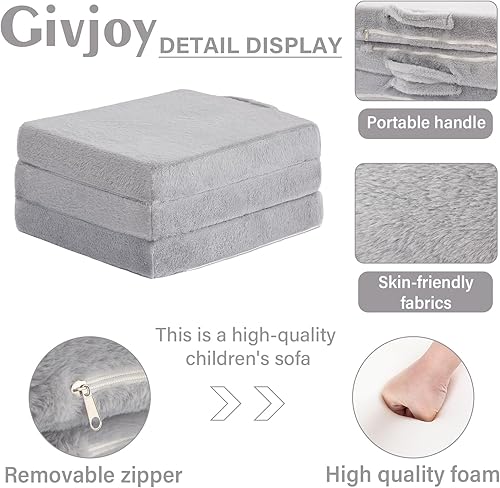 Miniatura 5 de Colchón plegable para niños, lavable para niños, tapete triple plegable para siesta para dormir, guardería, sofá cama con bolsa de almacenamiento