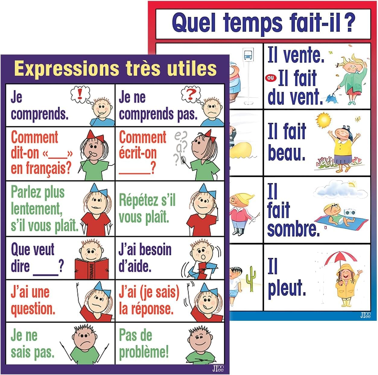 Jinniee Set 2 French Posters When You Enter This Poster, En Entrant Dans Cette Classe, Classroom Rules Gifts for French Teacher Class Students (SET 2 FRENCH POSTERS)
