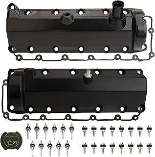 MITZONE Aluminum Engine Valve Cover Set Compatible with 1997-2004 Ford E-150 E-250 E-350 Expedition 5.4L V8 SOHC