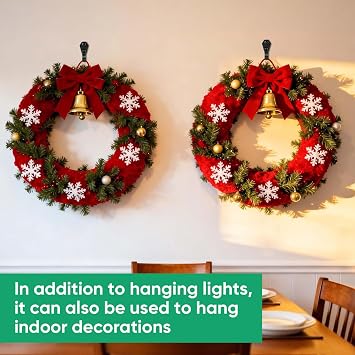 HiGift 40 Pack String Light Hanger Hooks, Stainless Steel Light Clips Black, Outdoor Screw Hooks Rope Light Clips for Hanging Christmas Light, Plants, Party Light Wire and Led Fairy Led Light Clips