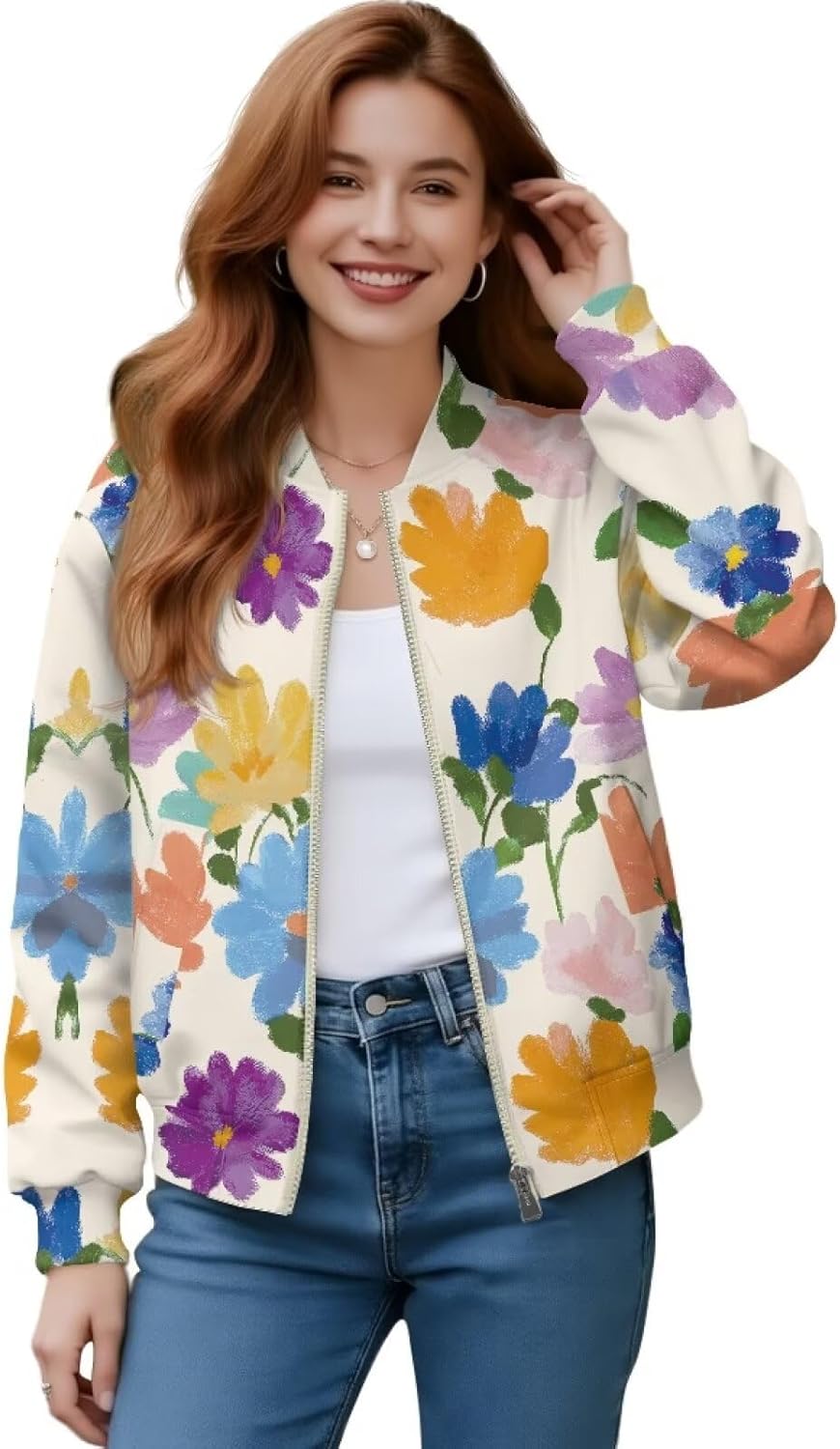 Zip Up Workout Jacket Women No Hood Long Sleeve Womens Zip Up Sweatshirt With Pockets