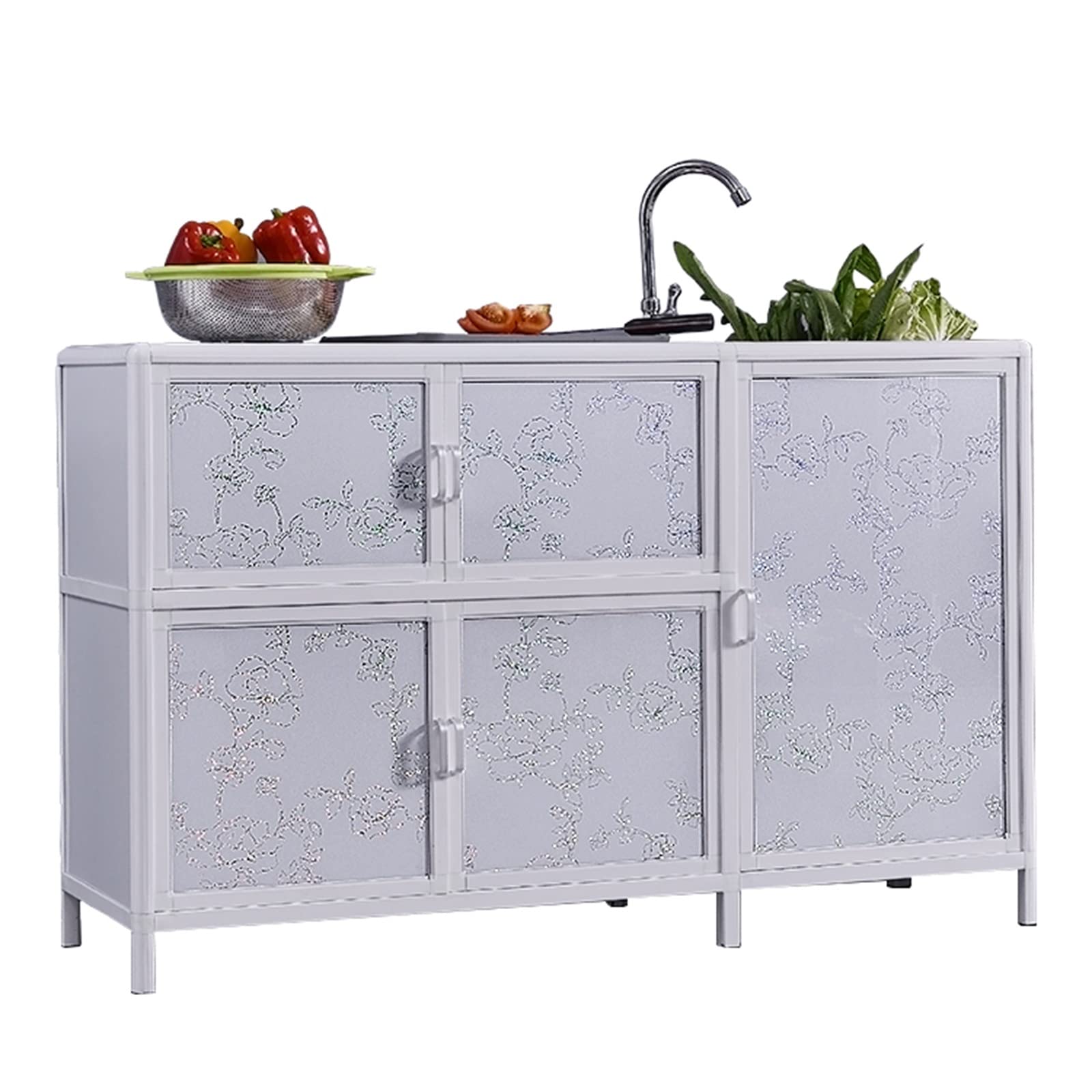 DFGHNBVC Free Standing Kitchen Stainless Steel Sink Cabinet,Utility Sink Cabinet Integrated, Outdoor Prep Station Washing Hand Basin Tub For Laundry Room, Utility Room, Bathroom And Kitchen