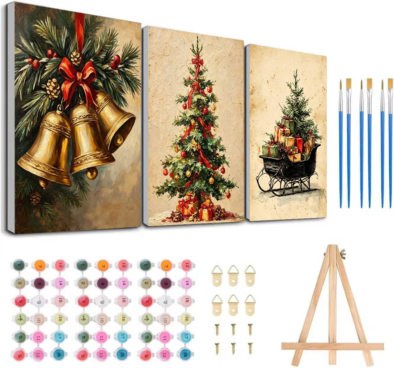 Christmas Paint by Numbers Kit - Beginner Friendly -10
