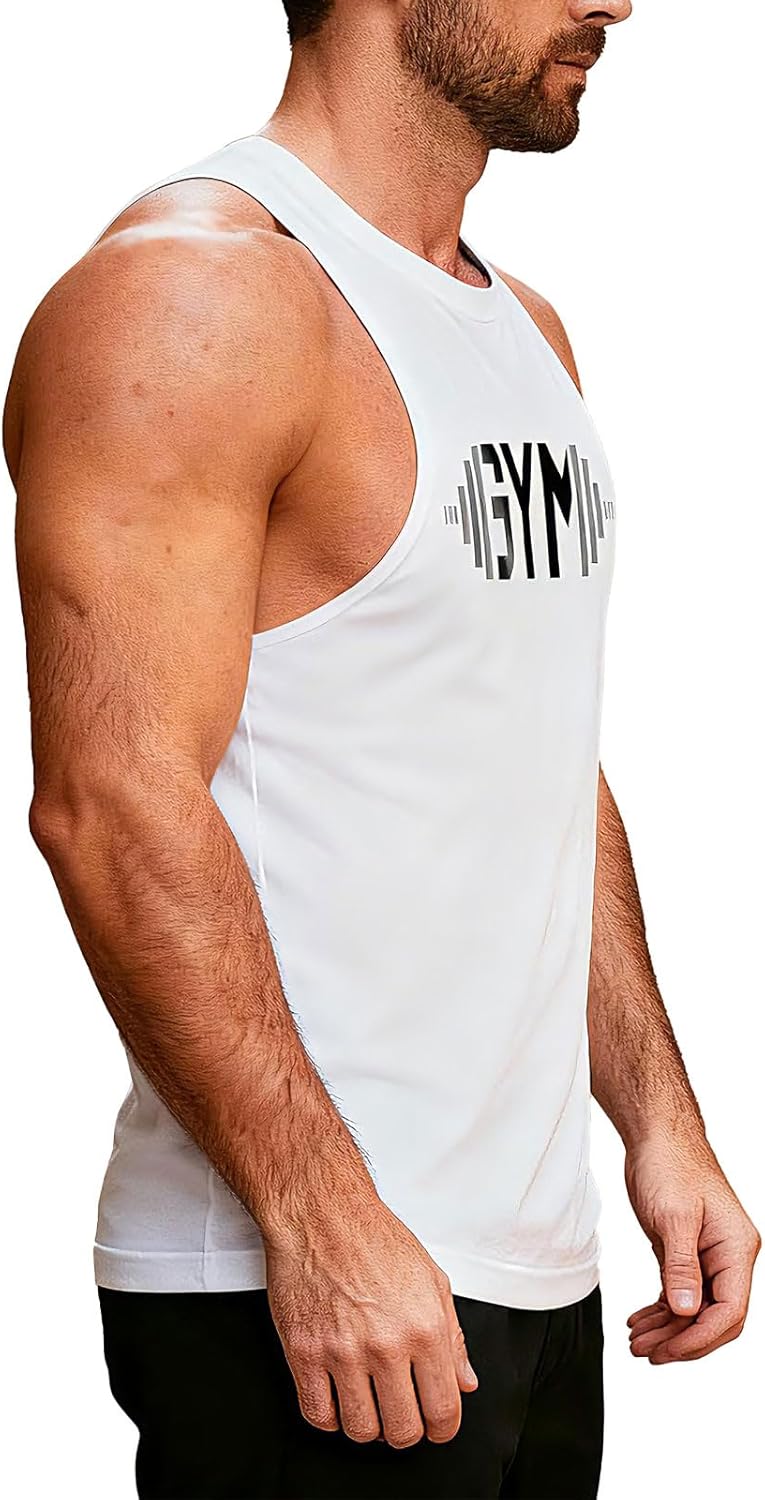 Men's Gym Workout Tank Tops Y-Back Muecle Tee Stringer Fitness Bodybuilding Sleeveless T-Shirts - Image 4