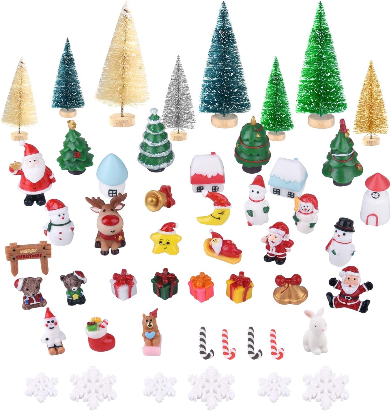 Lot De Décorations De Noël En Résine - Père Noël, Souris, Oursons, Bonhommes De Neige - Multicolore - Occasion