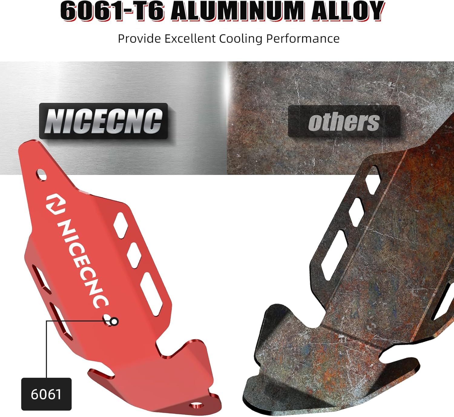 NICECNC Heat Shield Guard Protector Compatible with Yamaha YFZ450R 2009 2010 2011 2012 2013 2014 2015-2023, YFZ450RSE 2018 2019 2020 2021 2022 2023, YFZ450X 2010 2011 Red