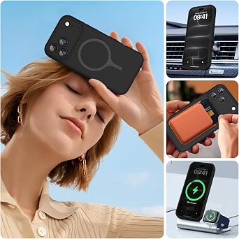 Miracase Silicone & Magnetic for iPhone 18 Pro Max Case, Black