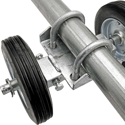 Miniatura 4 de Rolling GATE 6" Wheel Carrier: for Chain Link Fence Rolling/Sliding Gates - Gate Wheel Rut Runner - 2 Rubber Wheels (axle is 7" from Wheel to Wheel)