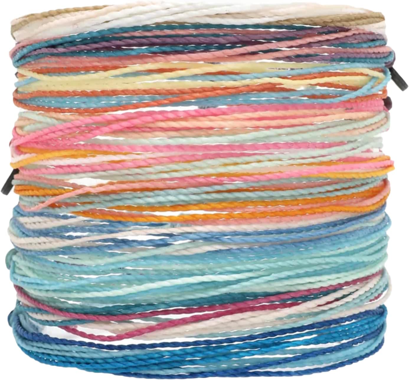 Pura VidaBracelets Pack Friendship Bracelet Pack - Set of 10 Stackable Bracelets for Women, Handmade Bracelets & Cute Bracelets, Beach Accessoriess - 10 String Bracelets, 2-5 inches, Silicone