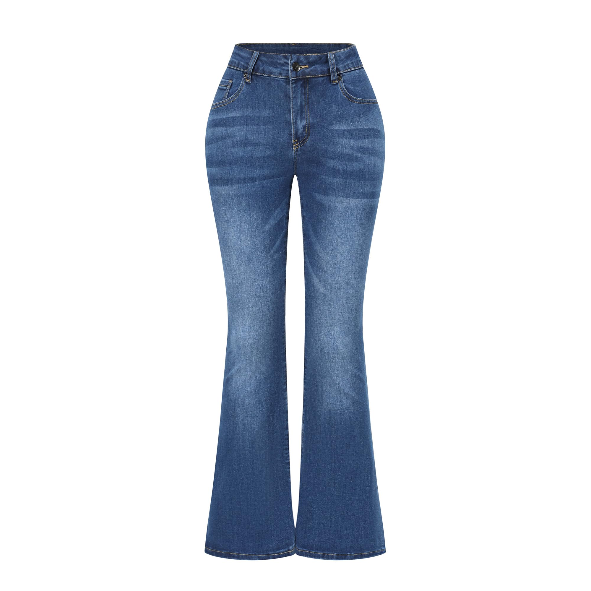 THUNDER STAR Mid Rise Flare Jeans