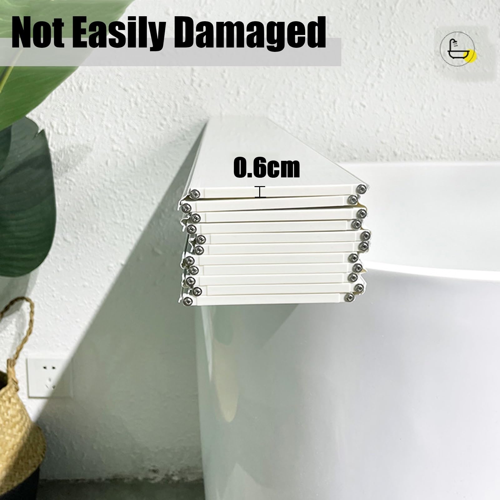 Vassoio per vasca da bagno multifunzionale impermeabile con coperchio isolante pieghevole - 66 x 97 cm, organizer per vasca da bagno bianco per relax e benessere, ideale per benessere e comfort.