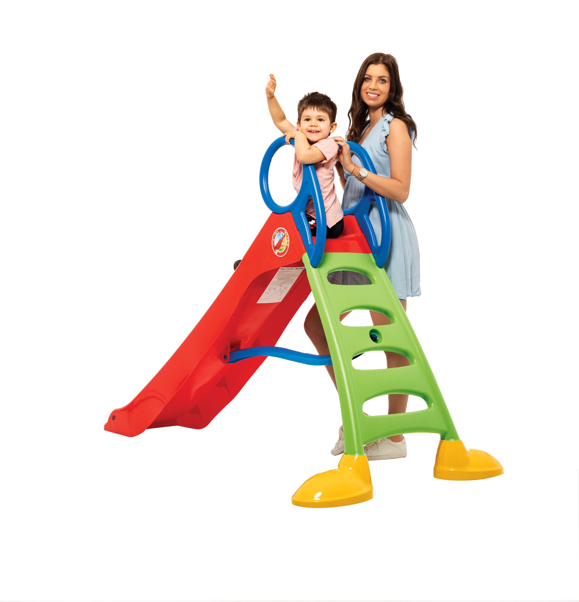 Kinder Rutsche Wasserrutsche freistehend 200 cm rot/grün 2in1
