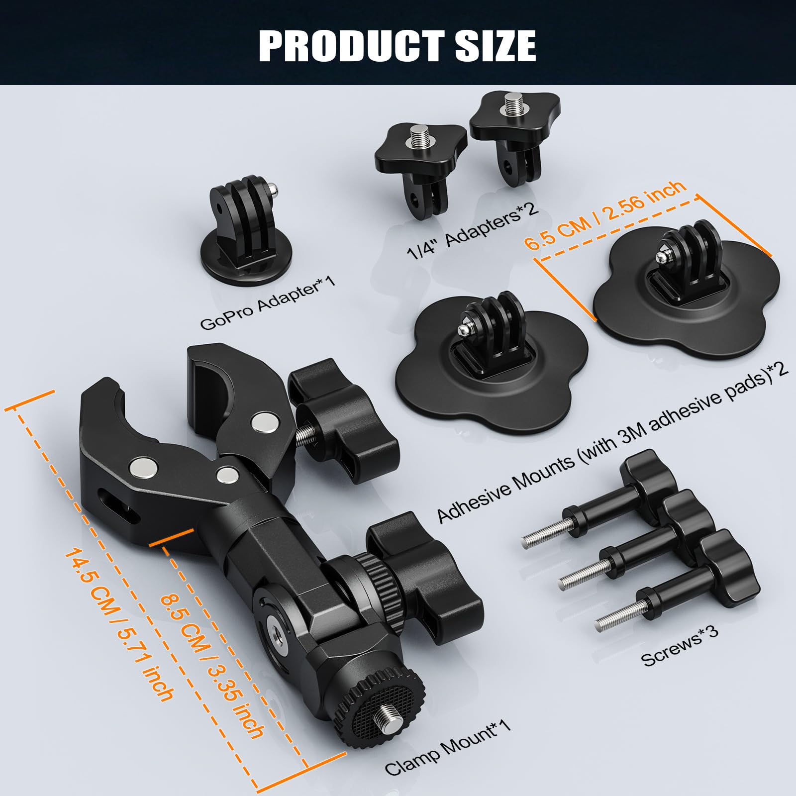 Supporto da moto per Insta 360 X5 X4 X6 GoPro Hero 13 DJI Pocket | Supporto a morsetto per manubrio di moto e 2 supporti adesivi flessibili per casco Insta360 X3 One X2 DJI Osmo Pocket 4/3