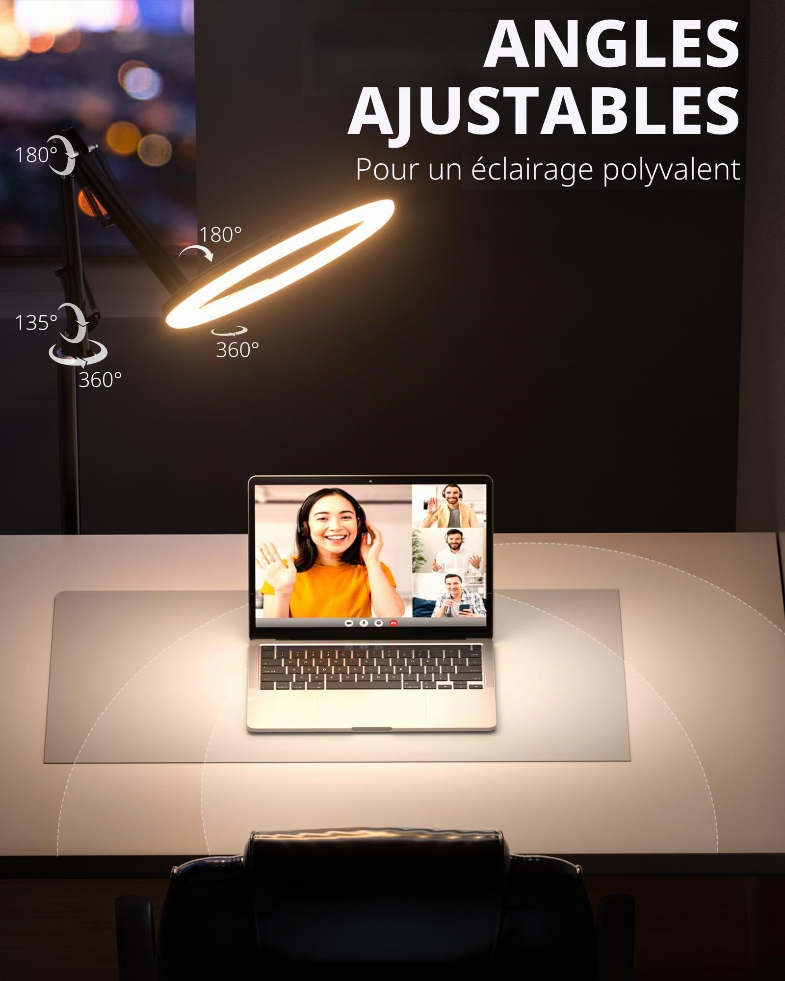 UBeesize Anneau Lumineux avec trépied, Anneau Lumineux de 30,5 cm, Style poulie réglable, avec Support pour téléphone Portable et roulettes pour l'enregistrement vidéo, Le Streaming en Direct, la