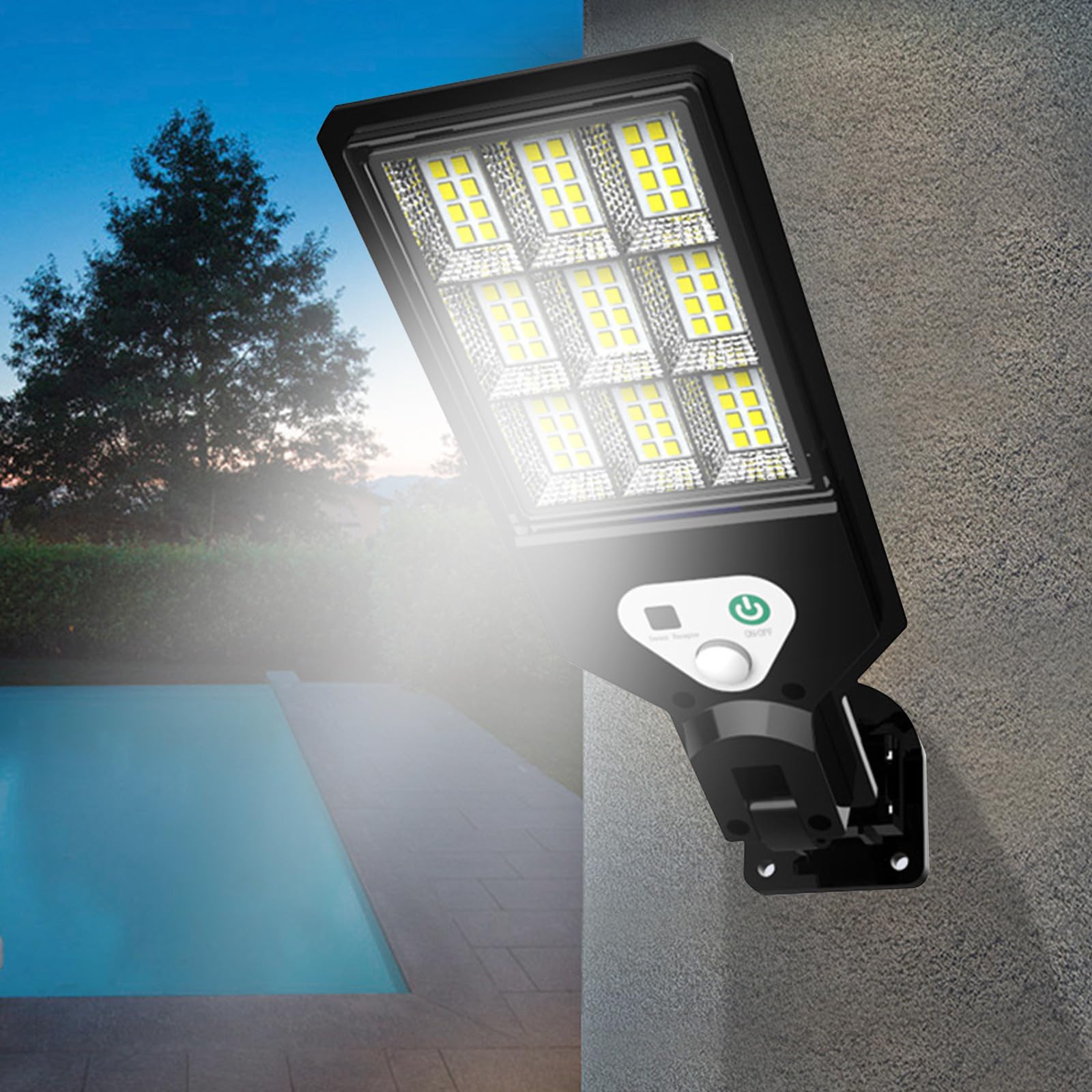 Qiopertar Solar Outdoor Lights, Motion Sensor Solar Powered Lights 3 Modes with 72 LED Lamp Beads, Wall Security Lights for Fence Yard Garden Patio Front Door My Orders