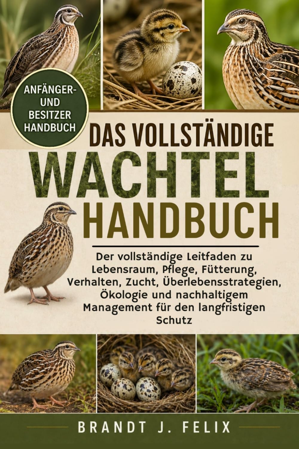 DAS VOLLSTÄNDIGE WACHTEL-HANDBUCH: Der vollständige Leitfaden zu Lebensraum, Pflege, Fütterung, Verhalten, Zucht, Überlebensstrategien, Ökologie und ... Management für den langfristigen Schutz