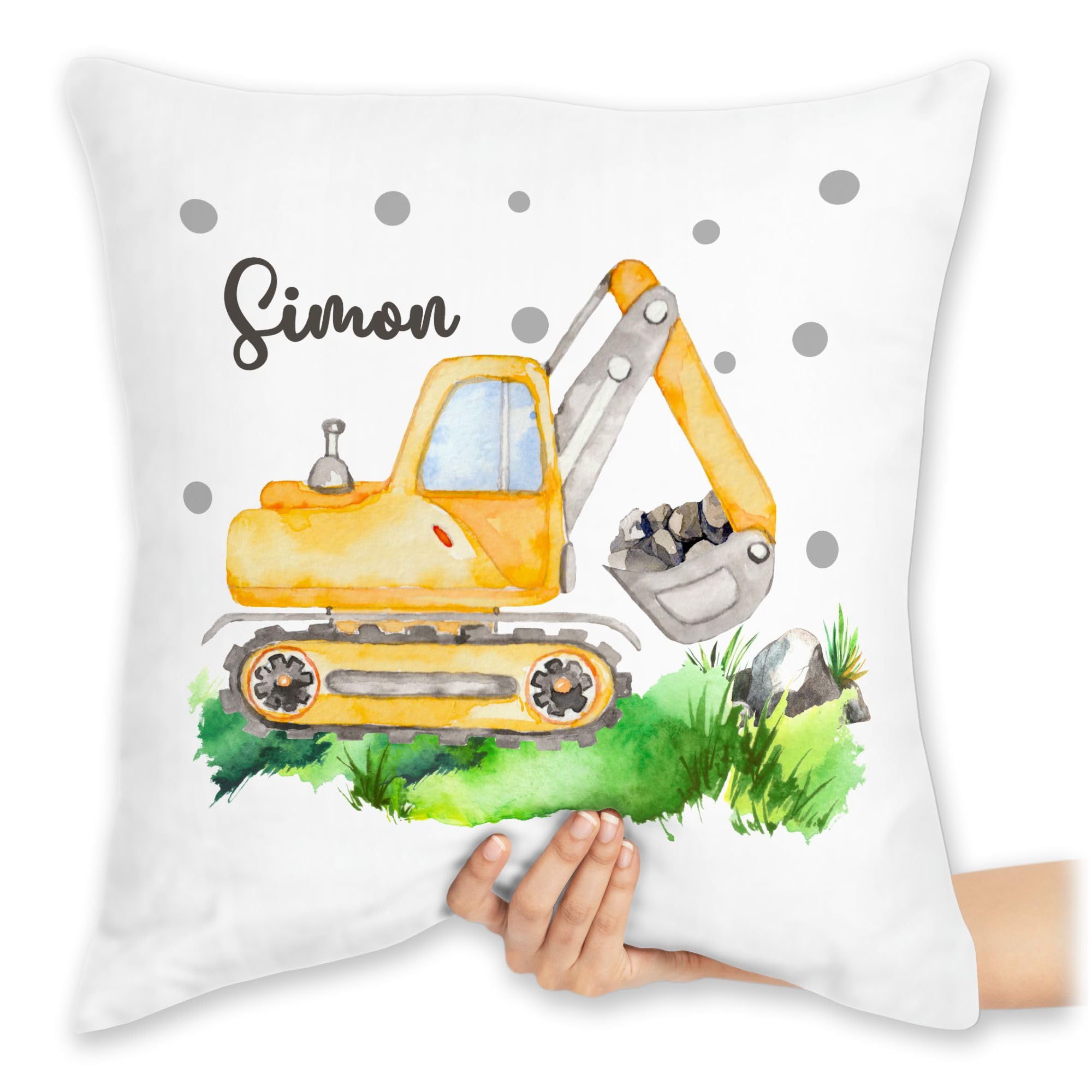 SHWorkshop Personalisiertes Bagger-Kissen - Individuelles Fotokissen Für Bau-Partys & LKW-Fans