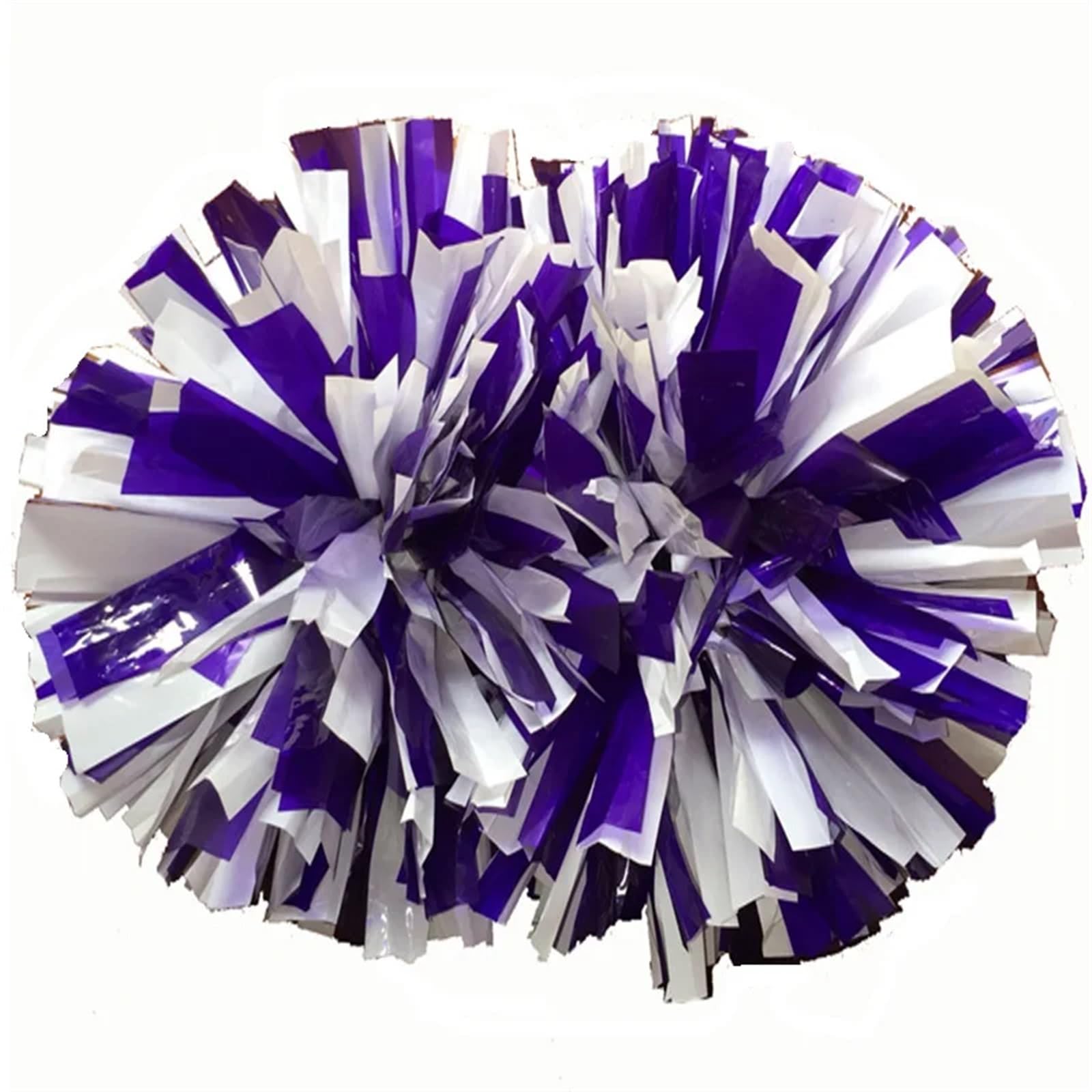 ZWCSHUU Cheerleader Pom Poms 2Pcs Cheerleading Pompoms 32cm Baton Handle Color Free Combination Nonfading(Purple whtie)