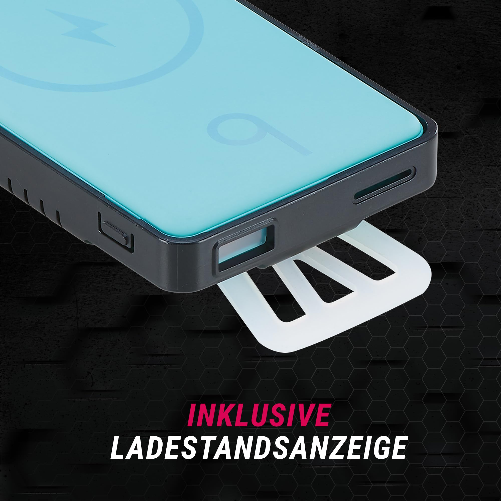 Prophete PowerMount Fahrrad Handyhalterung mit Powerbank 10.000 mAh – Induktive Ladefunktion, universelle Smartphone Halterung für Fahrrad & E‑Bike – 