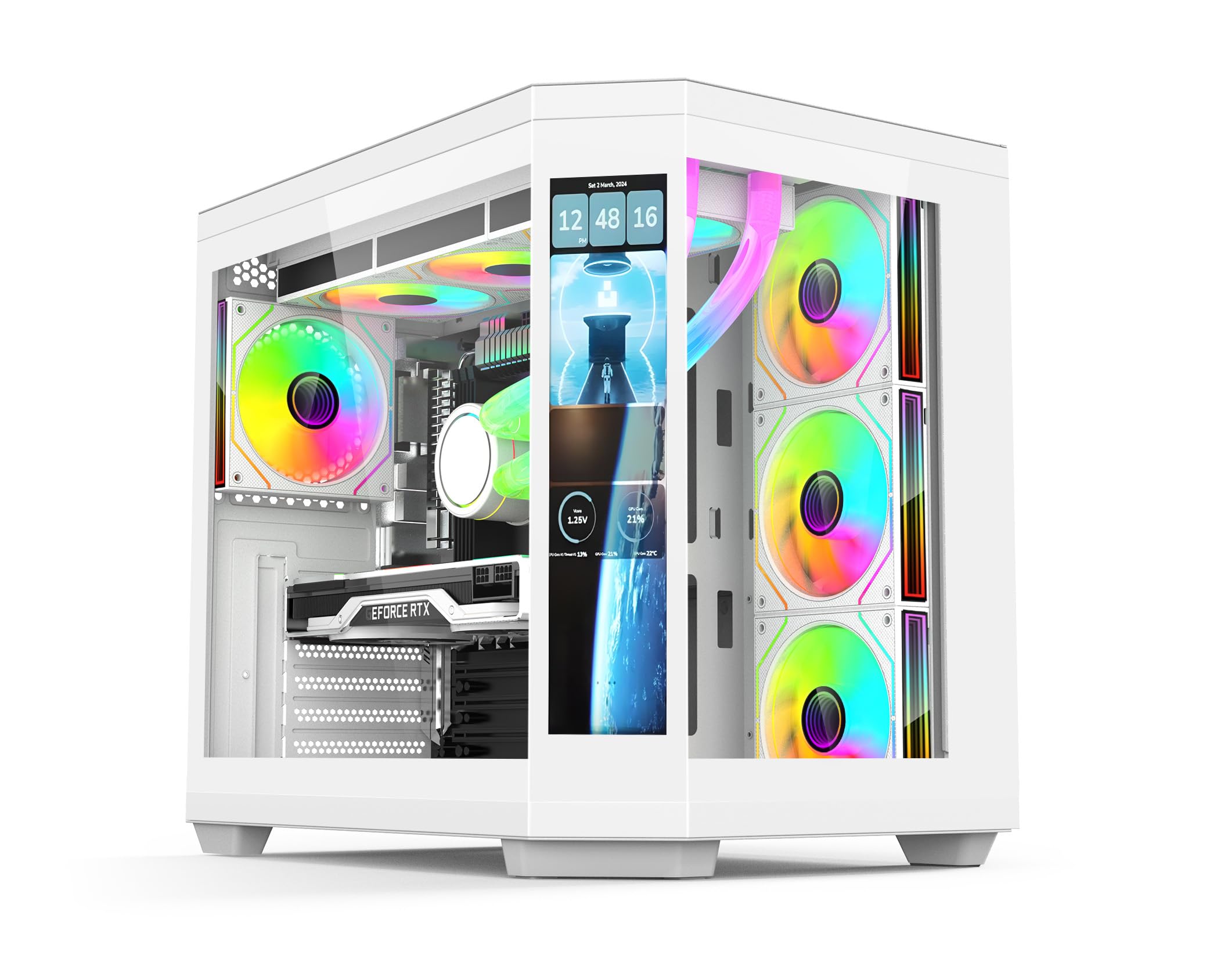 IONZ APEX Vision - PC Gaming Case, ATX Mid Tower, Dual Chamber