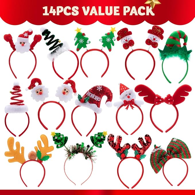 Diademas Navideñas con Diseños Diferentes para Fiesta miniatura 2