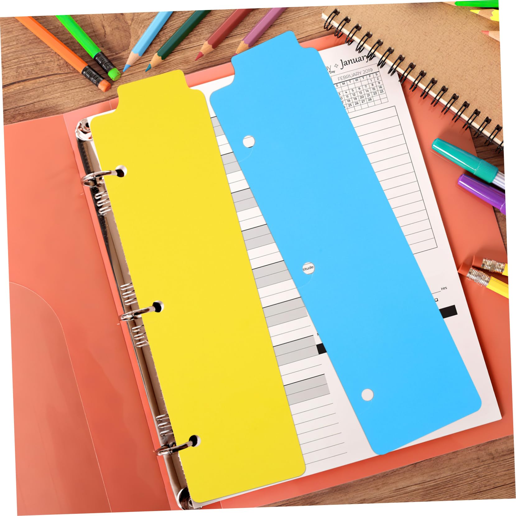 DOITOOL 12 Ensembles Signets De Reliure Collège Travail Diviseur Onglet Séparateur De Classeur Languette À Onglets Inserts Poinçonné Carnet De Notes Cahier Avec Onglets Abdos 5 Pièces * 12